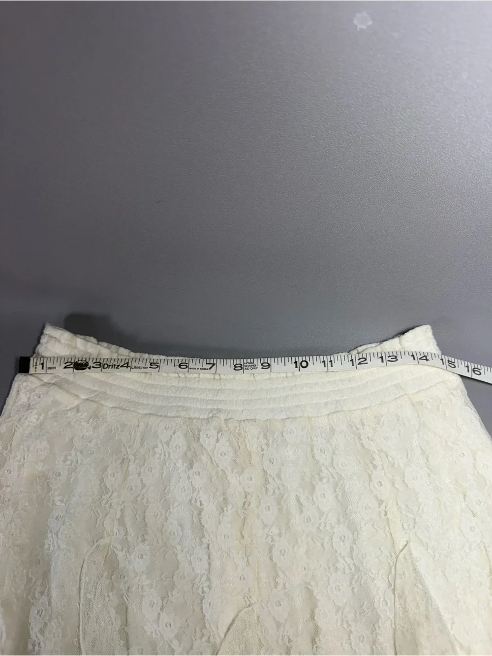 Lucky Brand Festival Ivory Lace Ruffle Elastic Waist Pull On Midi Skirt